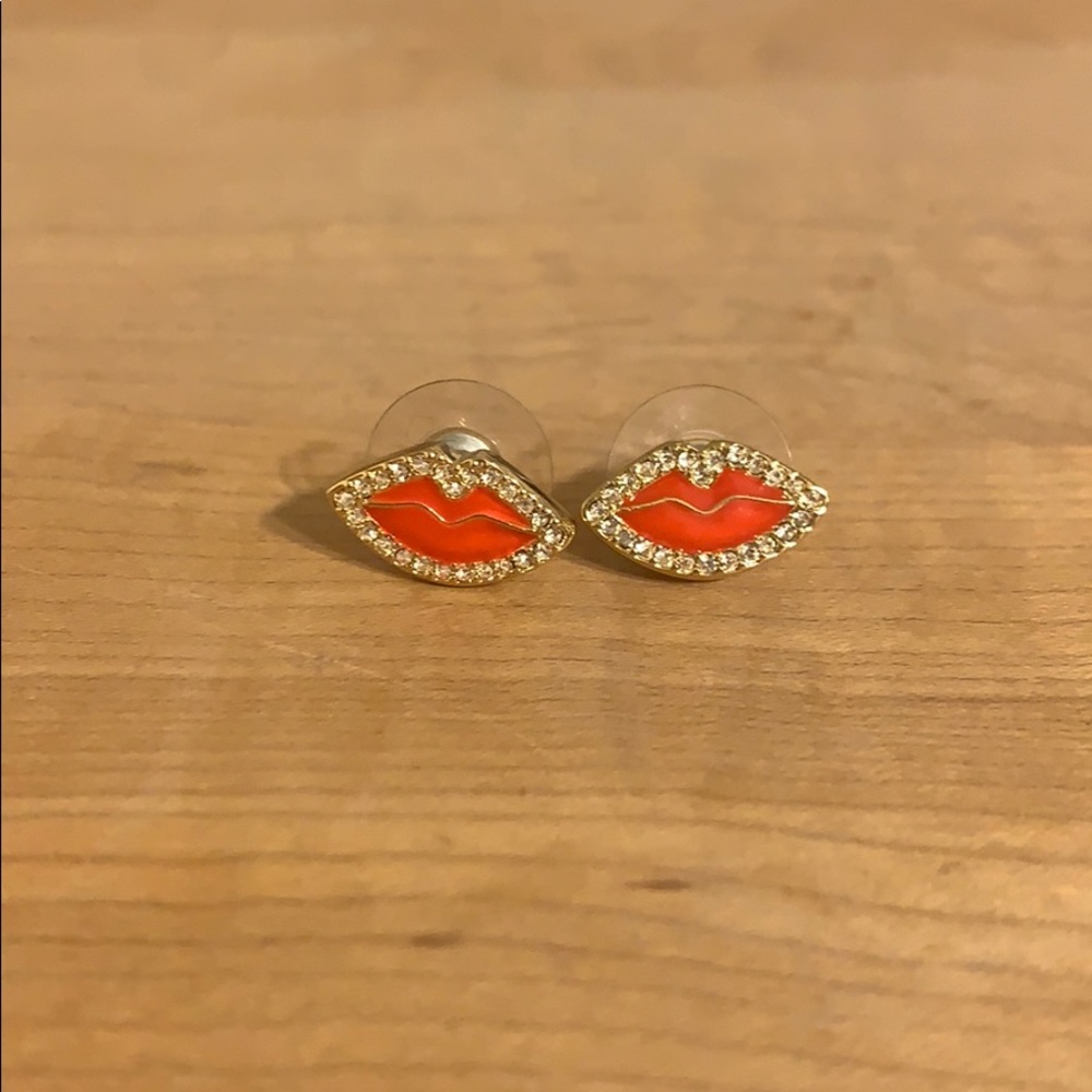 Kate Spade Rhinestone Lip Earrings